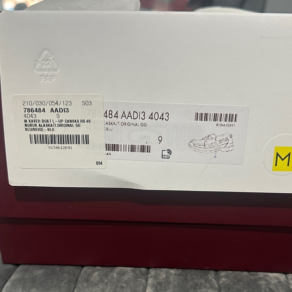 Gucci Navy and Beige Monogram Sneakers